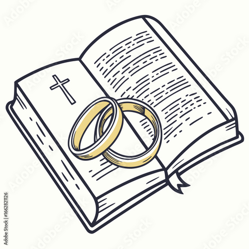Wedding Rings on an Open Bible