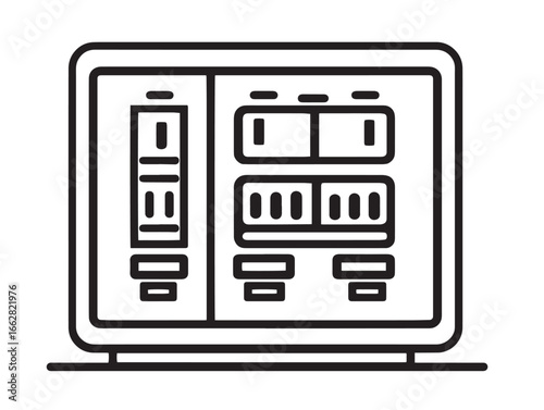 Modern Electrical Panel Stock Image Featuring Simplified Vector Elements