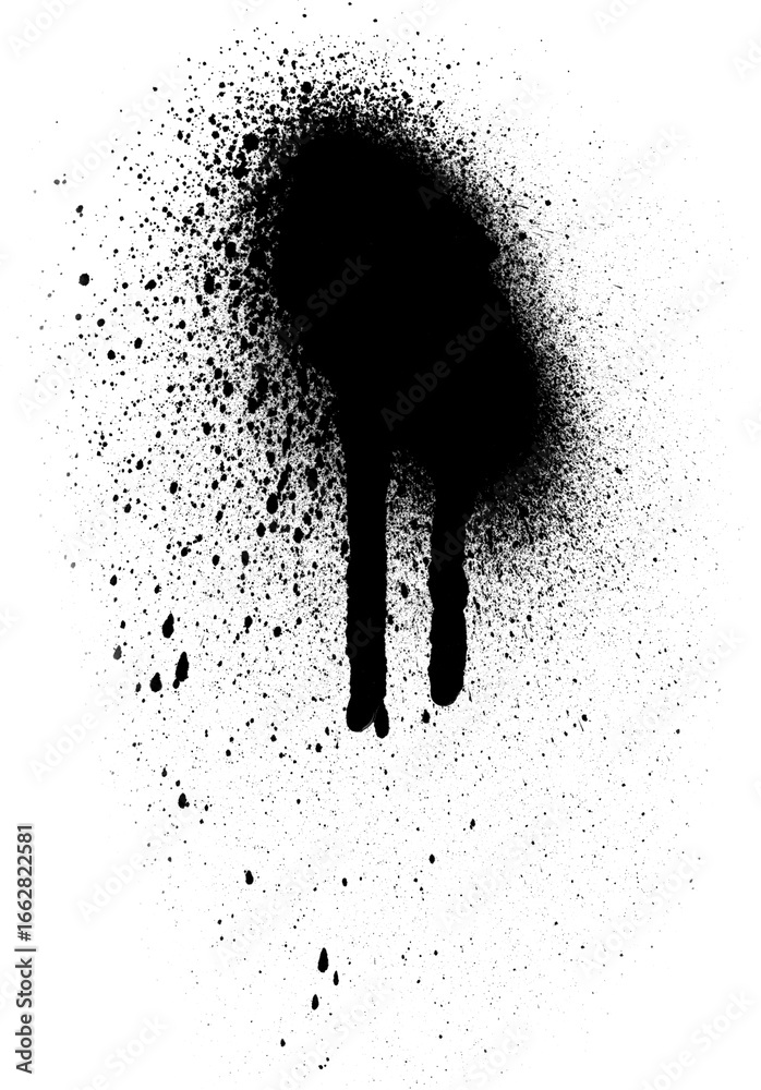 Obraz premium Black paint splatter isolated on a white background. Water splash silhouette vector texture overlay.