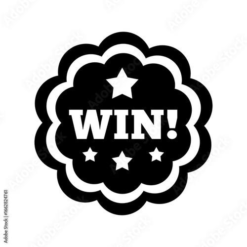 Win! Starburst Badge