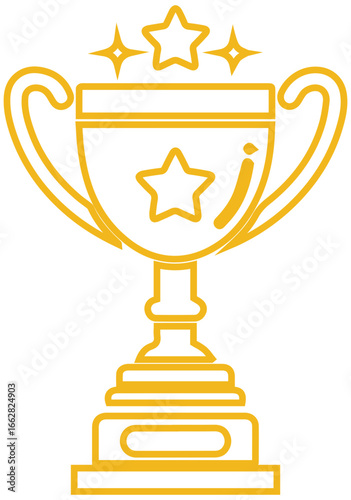 Stunning golden trophy celebrating achievement and success for awards ceremonies and events