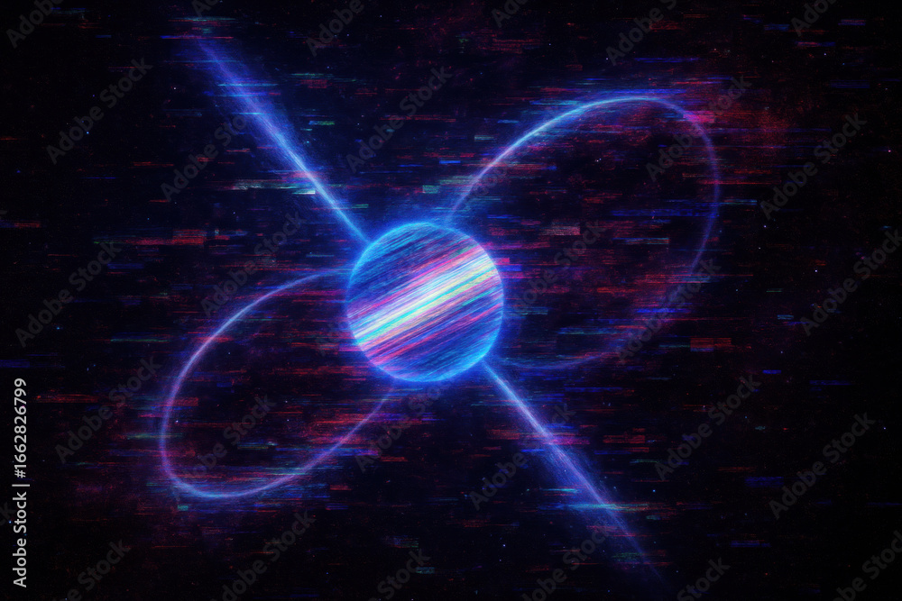 Obraz premium Pulsar in Space, Illustration