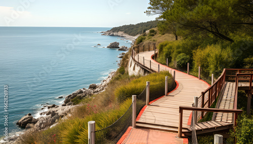 wooden bridge over the sea