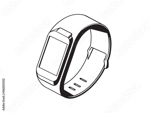 Elegant stock fitness tracker smartwatch icon in clean vector