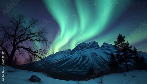 winter night landscape