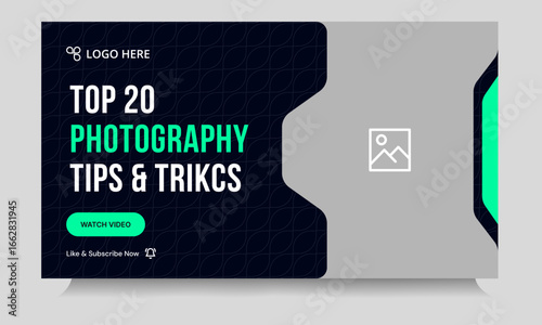 Modern podcast video thumbnail banner design, podcast sound video tips and trick cover banner design, fully customizable vector eps 10 file format