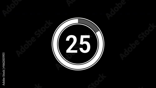 30 Second Countdown timer for sport and workout on black background. 4K video