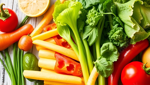 fresh vegetables on a white background