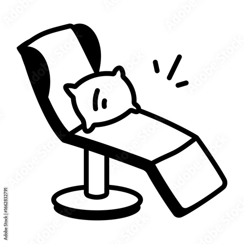 A drawing style icon representing sleeping chair

