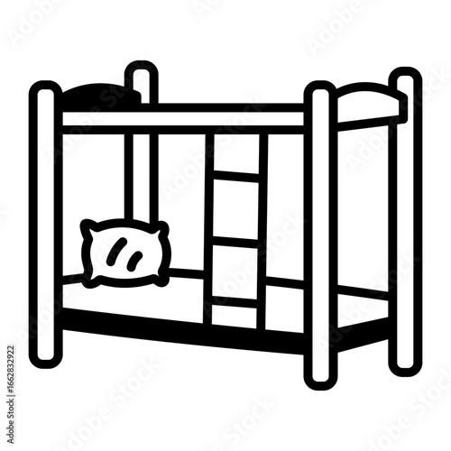 A sketchy style icon depicting bunker bed

