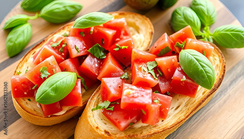 bruschetta with tomato and basil
