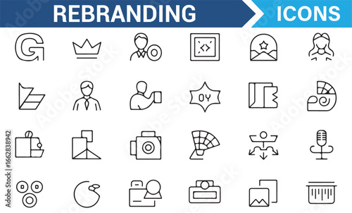 Brand Identity and Corporate Rebranding Icons for Graphic Design
