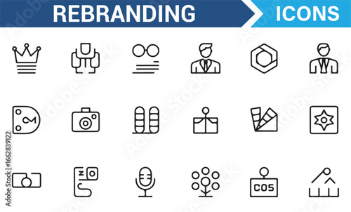 Rebranding and Marketing Icons for Business and Advertising Design