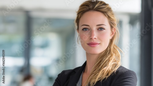 Wallpaper Mural Headshot of a confident young blonde businesswoman looking directly at the camera. Represents ambition and career focus. Torontodigital.ca