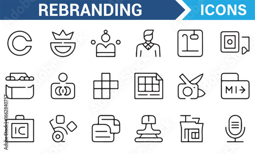 Corporate Branding and Rebranding Icons for Marketing and Design