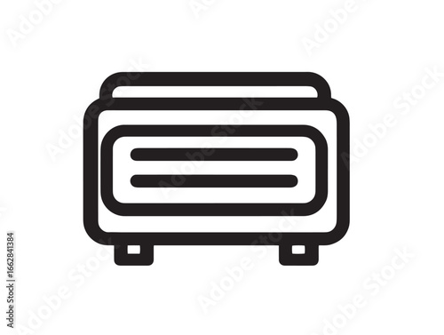Minimalist energy inverter vector line art stock image