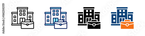 Private Sector All In One Icon Multi Styles Vector Set
