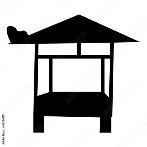 black and white gazebo furniture vector 
