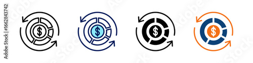 Business Cycle All In One Icon Multi Styles Vector Set