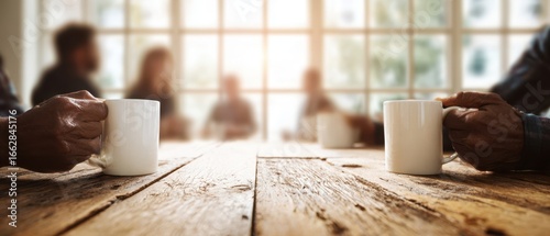 The coffee cups shared during a meaningful conversation among friends.