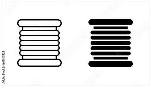Roll steel, steel coil or sheet metal vector icon. Industrial product manufacturing or production from hot cold process with strength, hardness in factory. Raw materials for construction. 64x64 pixel.