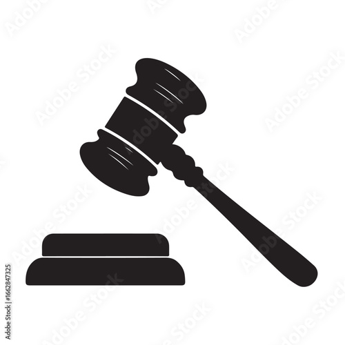 Judge gavel icon vector illustration, Judge gavel silhouette vector