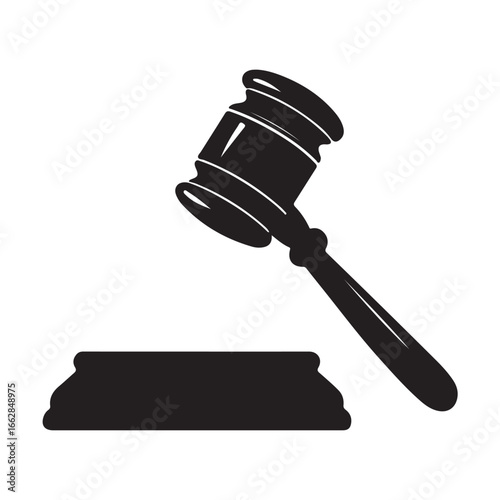 Judge gavel icon vector illustration, Judge gavel silhouette vector