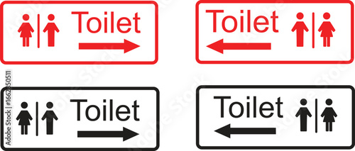 WC icon set. Toilet, restroom, man and woman, bathroom, disabled, dumpster, toilet paper, infant - stock vector.