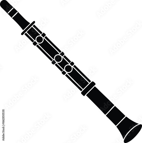 Elegant flute musical instrument design for classical melody Vector illustration