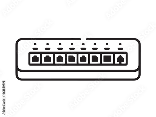 Elegant clean design of network switch vector in minimalist format