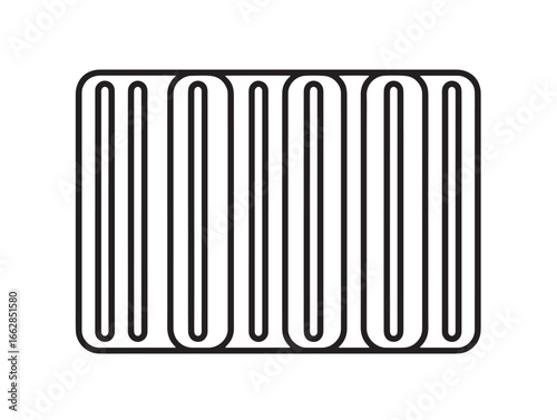Elegant flat design oil filled radiator symbol in minimal form