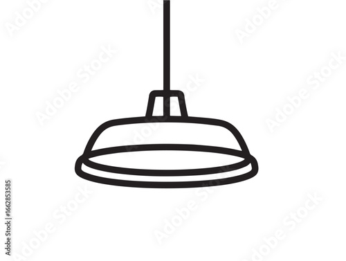 Stylish Pendant Light Outline in Clean Vector Art Design