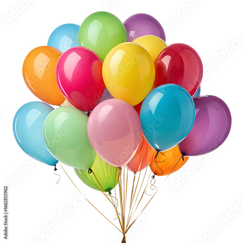 birthday balloons, isolated in transparent background