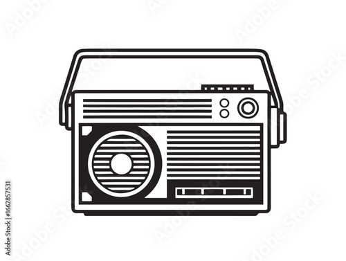 Portable Radio Minimalist Icon in Attractive Clean Vector Style
