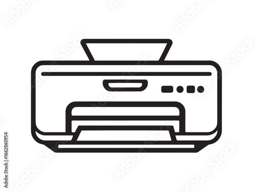 High Resolution Inkjet Printer Line Art Concept