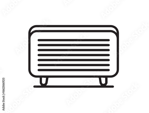 Cozy Room Heater Icon with Stylish Line Art
