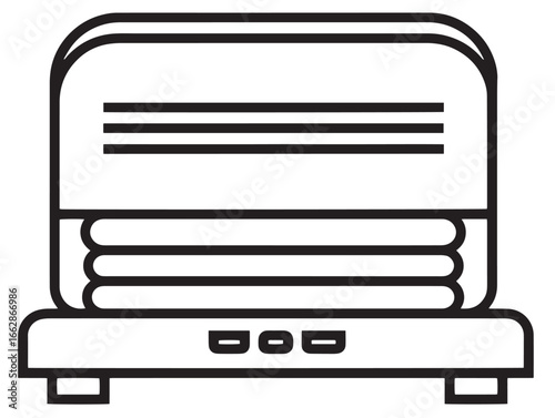 Clean Sandwich Maker Icon with Vector Line Design