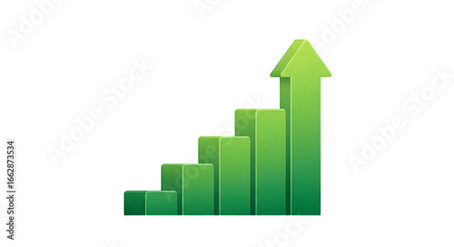 Free Download Green bar graph showing upward positive trend    .ai generative, transparent background, white background. isolated on white background, png, jpeg, jpg. - GFXLoad