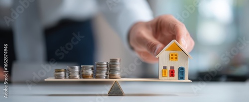 The balance between housing investment and financial growth represented visually.