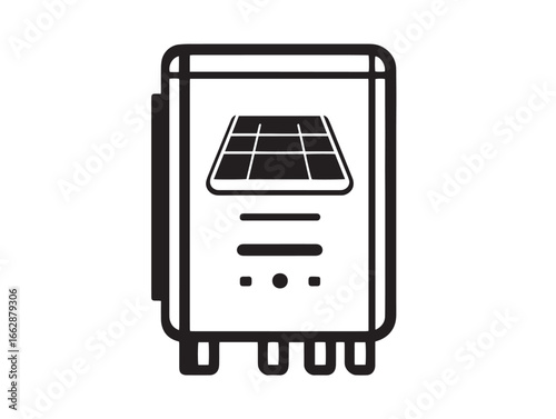 Solar power inverter device modern clean vector design