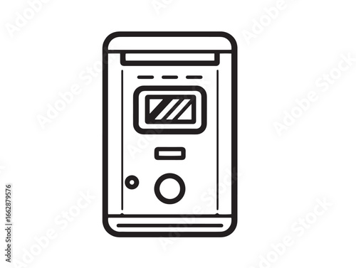 Energy inverter solar powered stylish clean vector drawing