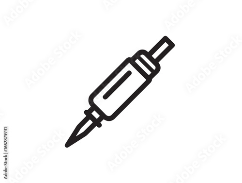 Professional soldering iron clean vector line art design