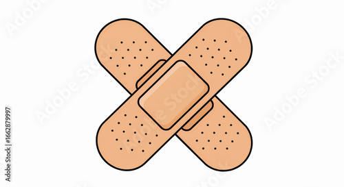 Crossed Adhesive Bandages A Symbol of Healing, First Aid, and Essential Medical Care