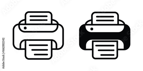 Printer icon flat or line style vector set. printing glyph icon. printer icon vector for apps and websites.