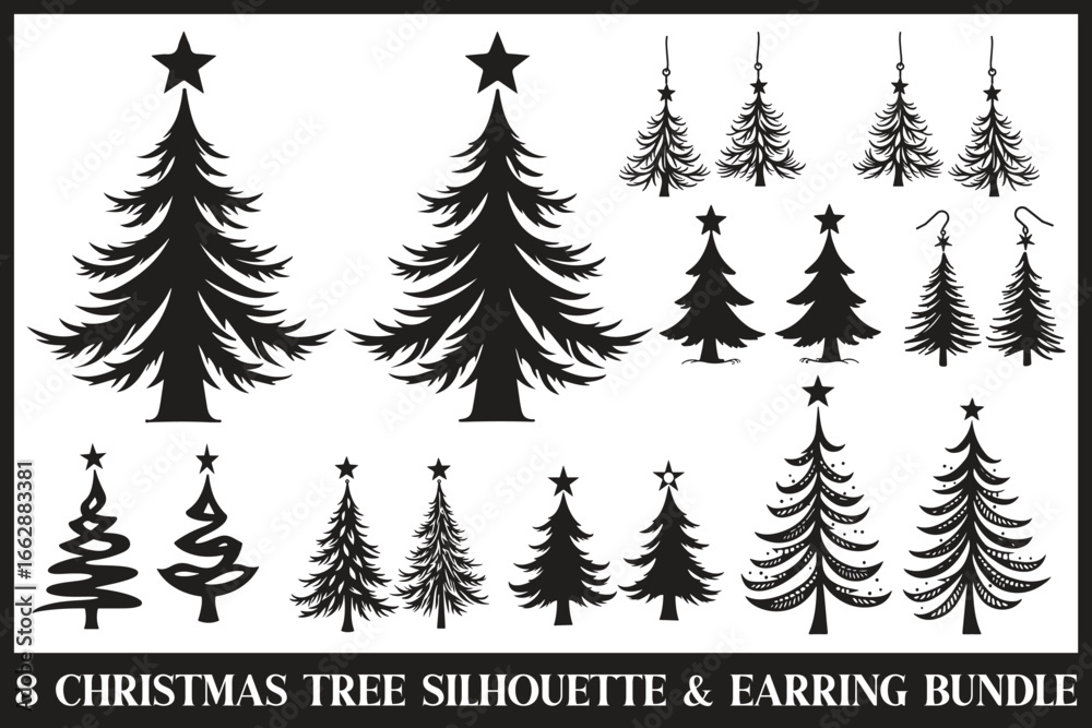 Fototapeta premium Holiday Tree Silhouette