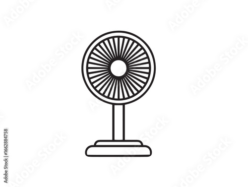 Tower Fan Icon Rendered in Stylish and Minimal Vector Design