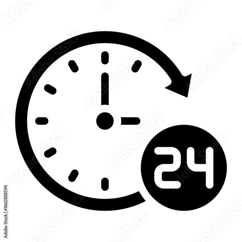 24 hours support icon vector