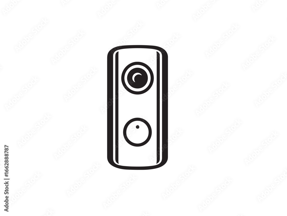 Modern Video Doorbell Vector Line Art Illustration Modern Video Doorbell Vector Line Art Illustration