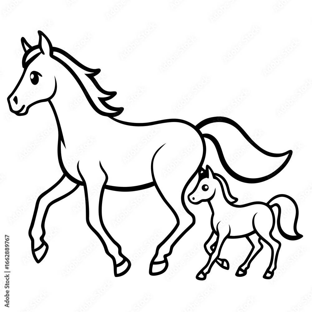 Obraz premium horse silhouette vector