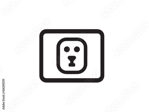 Wall Socket Electrical Outlet Clean Vector Icon Design